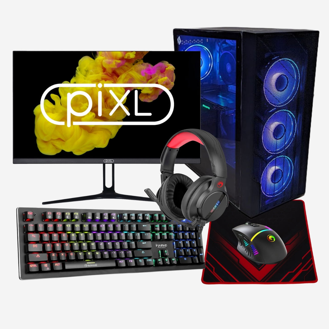 Neon 1 Gaming Bundle • PC Tower • 24" Monitor • Headset • Mouse Pad • Keyboard and Mouse